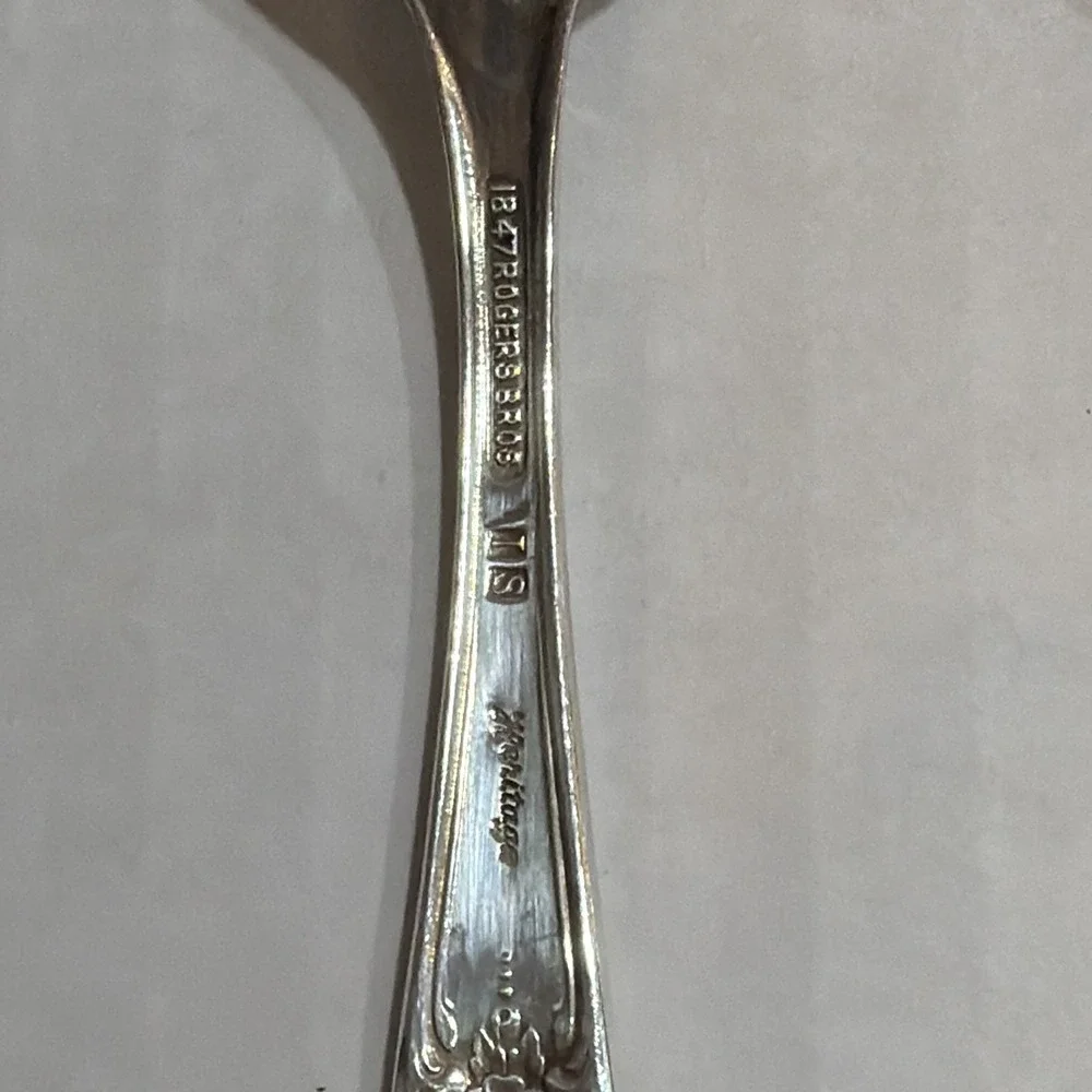 Set of 3  1847 Rogers Teaspoon Silverplate Floral Handle 6 in